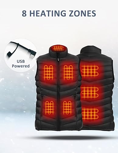 Miniatura 5 de Men's Heated Vest with Battery Pack, USB Electric Heating Vest Winter Lightweight Heated Jacket Vests for Men Women