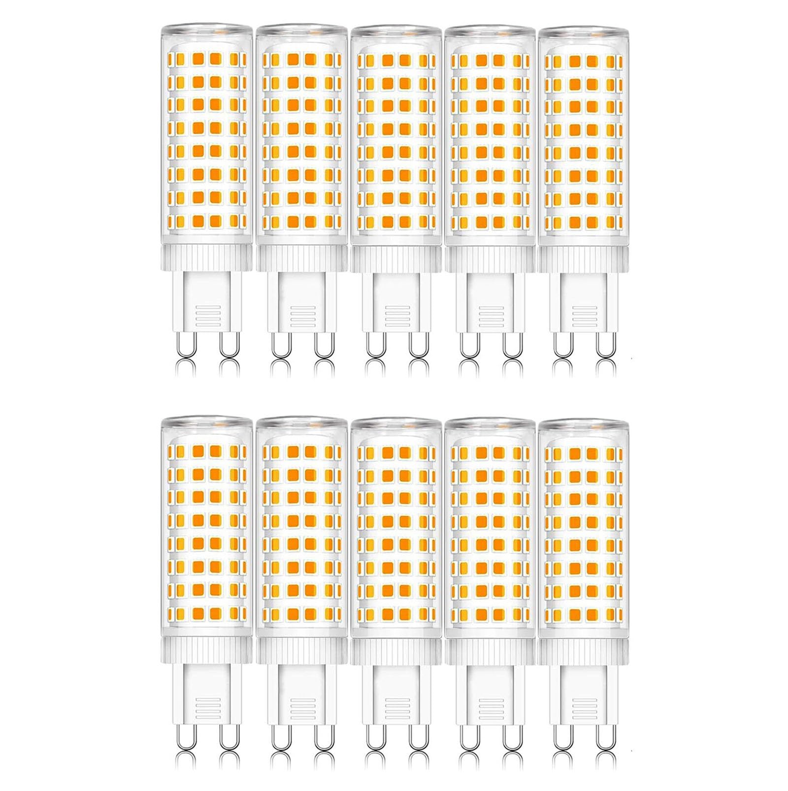 Lampadine LED G9 10W equivalenti 100W Senza sfarfallio (CRI) >80 Non dimmerabile Per lampadari lampadari cristallo faretti plafoniere specchi lampade tavolo(Natural White 4000K,10PACK)