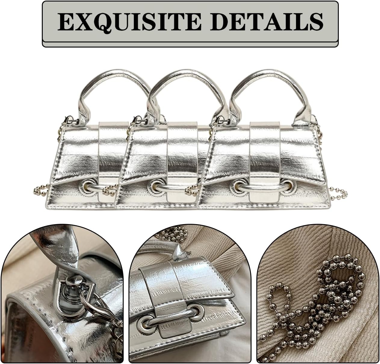 Mini Crossbody Bags Women's Y2K Purses Top Handle Crossbody Bag Clutch Shoulder Handbag for Cocktail Party Prom Wedding - Image 4