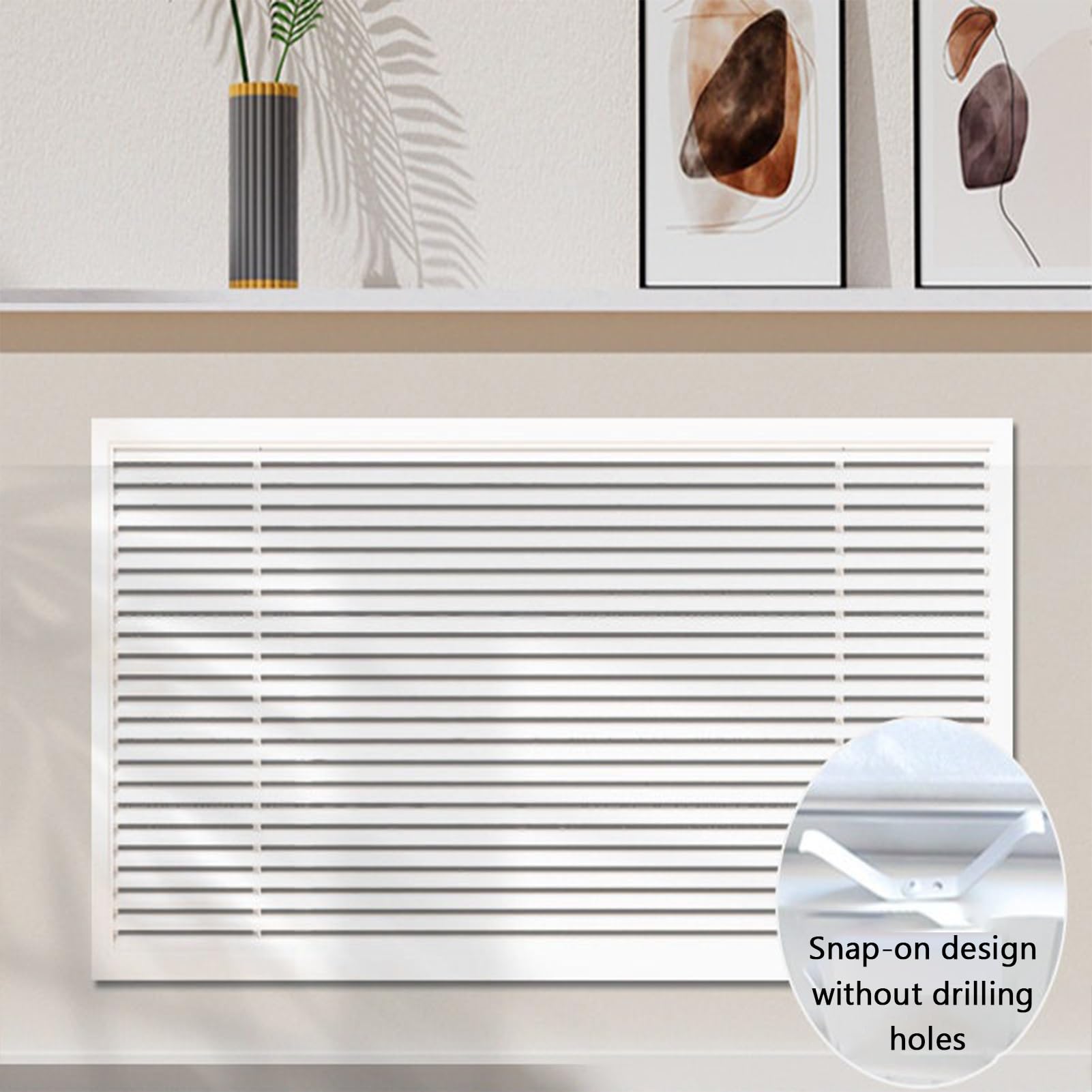 Cubierta del Radiador Rejilla de Ventilación Aluminio Cómodo Armario Pared para Calentador Conductos Sala Estar(31.50 x 23.62in/800 x 600mm)