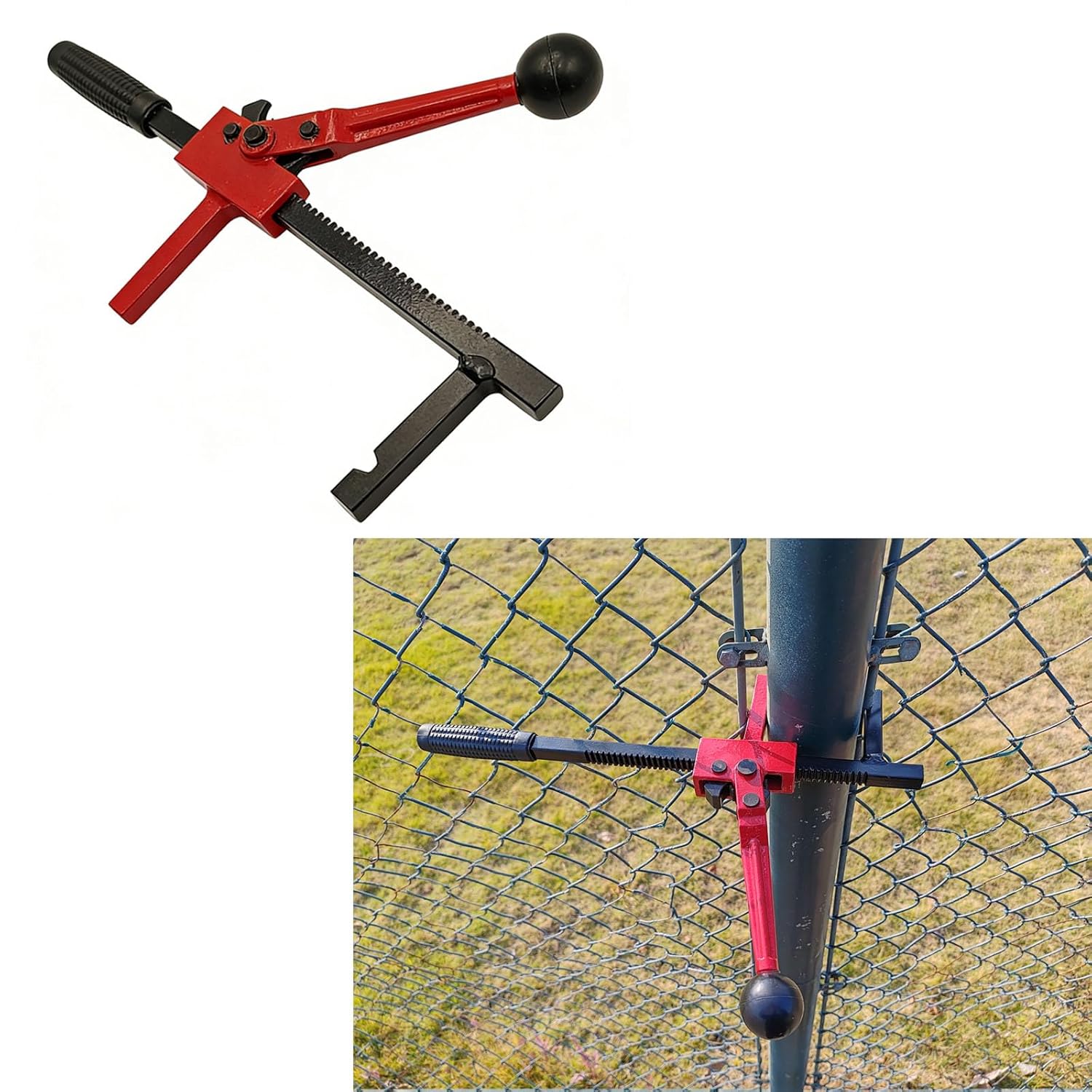 Fence Manual Hand Stretcher，Ratcheting Wire Fence Tightener，Fencing Stretcher Tool，Heavy Duty Carbon Steel Fence Stretcher Tool，for Farm & Yard