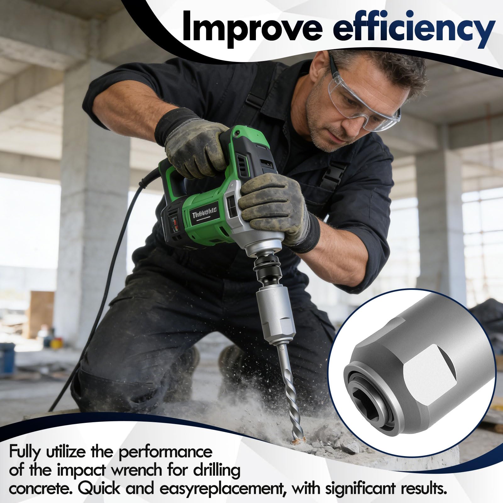 2 Adattatori per Avvitatore a Percussione, Adattatore per Avvitatore a Percussione Sds Plus, per la Conversione di Avvitatori a Percussione su Accessori per Martelli Elettrici, si Converte in SDS Plus