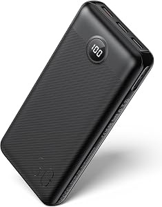 VEGER Batterie Externe 30000mAh, PD20W QC3.0 Power Bank Charge Rapide 4 Sorties et 2 entrées Chargeur Portable avec Affichage LED Compatible avec iPhone/Huawei/Android, etc.