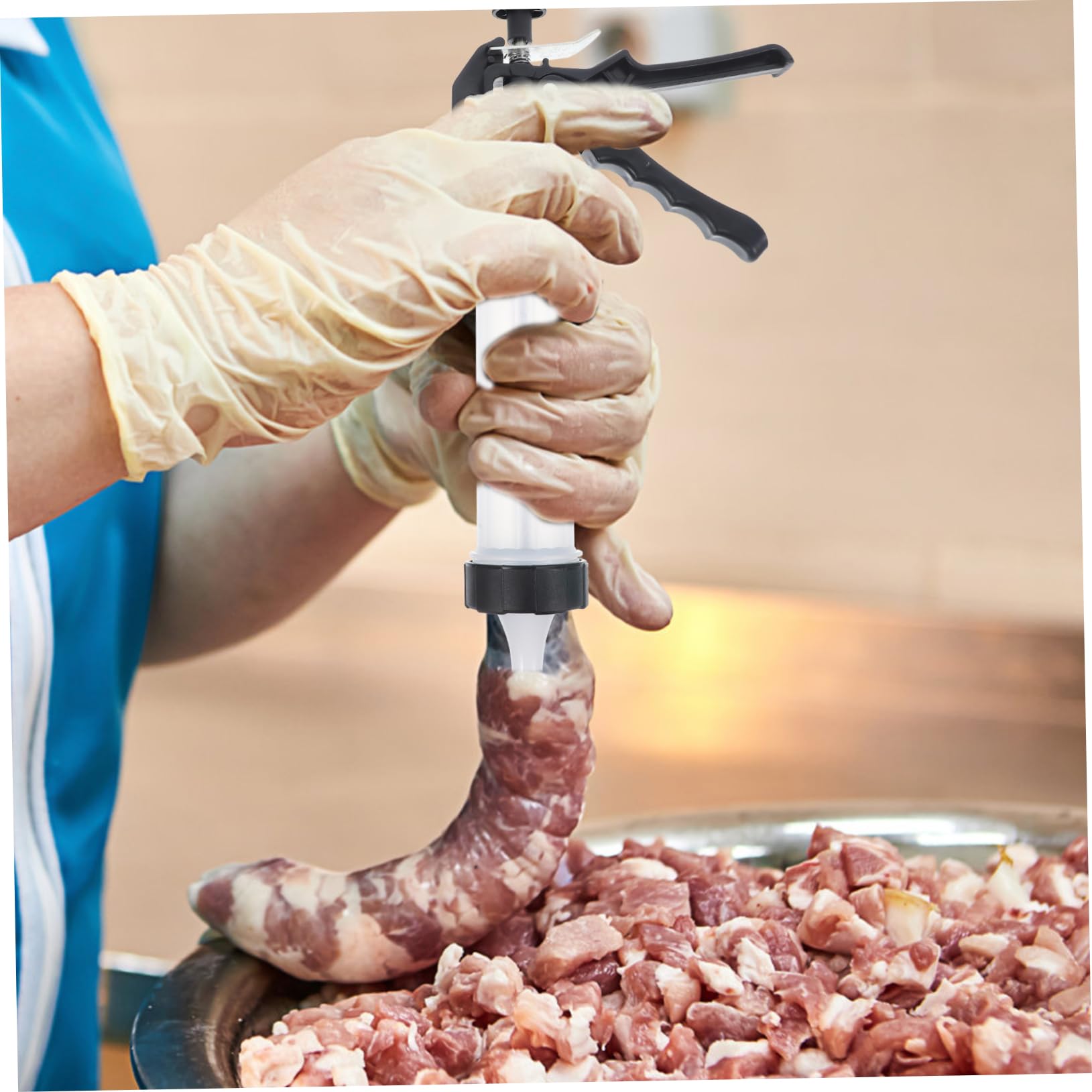 VEVOR Hachoir A Viande 1100 W Hachoir Electrique Multifonctionnel 450 Kg/h 2 Lames 2 Plaques De Broyage Poussoir A Saucisses En Acier Et Inox Alimentaire Pour Hacher Rapidement Viande Oignon Ail Herbe