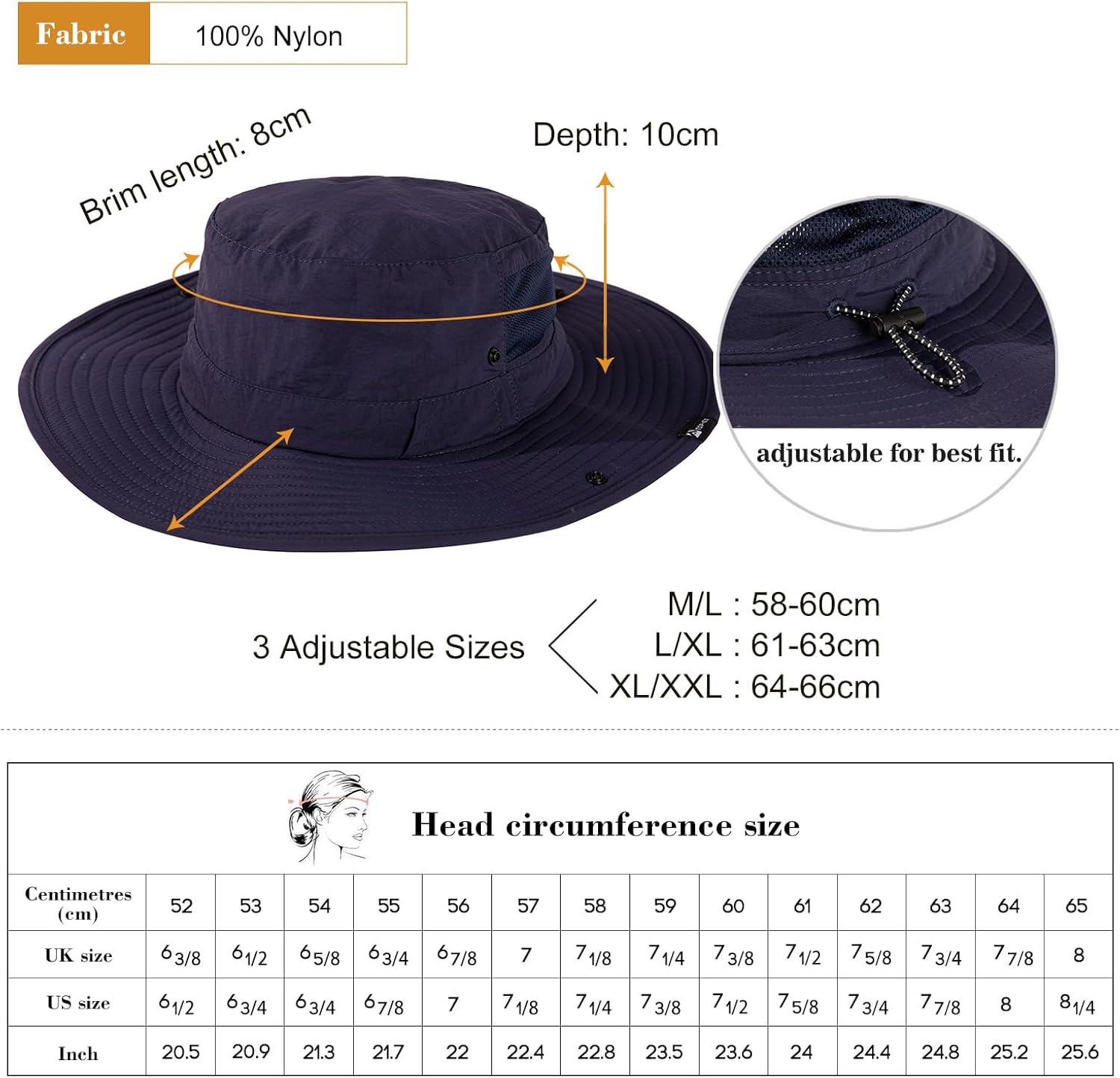 TOP-EX Men's Wide Brim Sun Hat UPF 50+ Waterproof, Packable Breathable Mesh Boonie Bucket Cap for Hiking Fishing Safari - Image 7