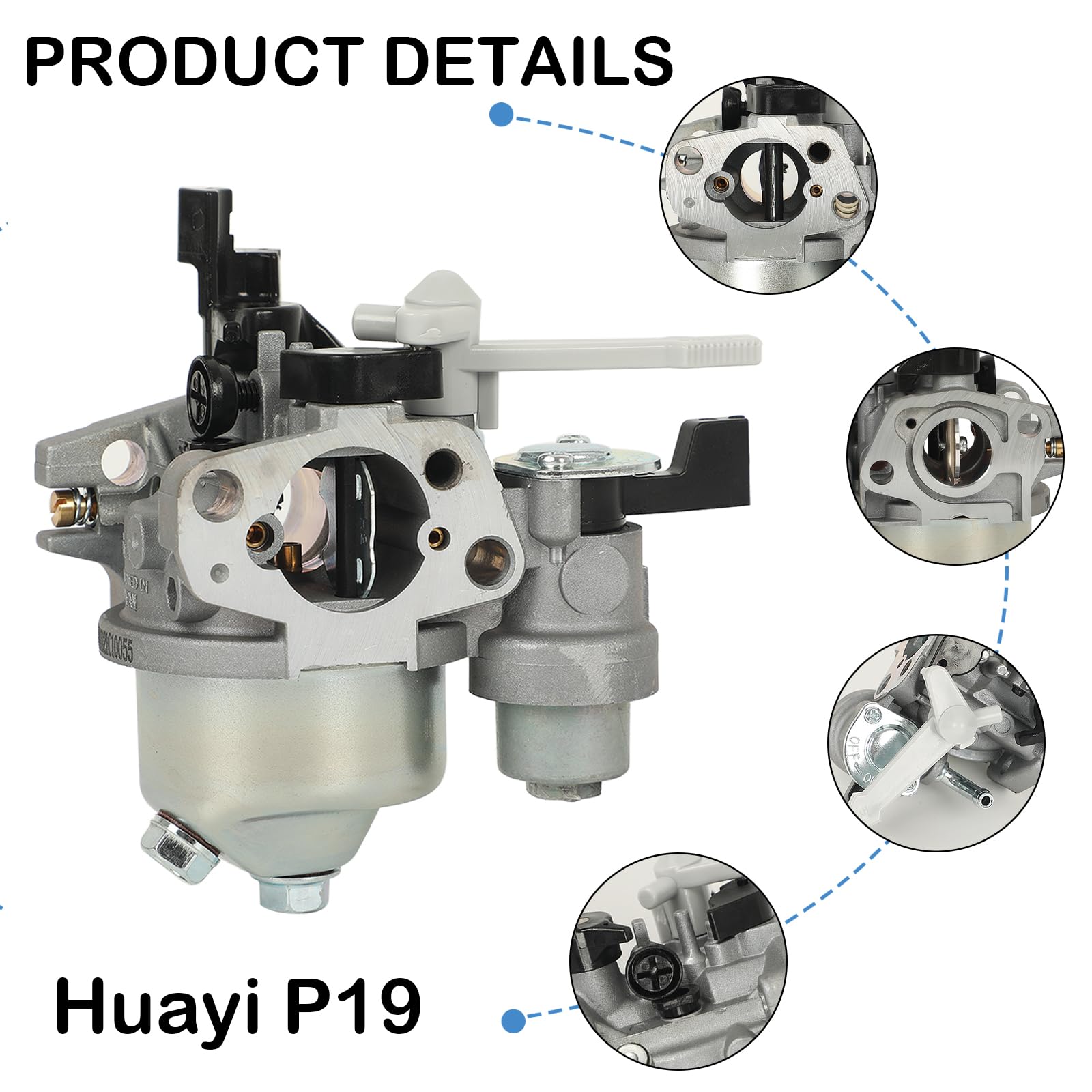 Huayi P19 Carburatore per Honda GX160 Loncin 196cc 208cc 212cc 224cc, Carburatore per 5,5CV 6,5CV Mini Moto Motosega Idropulitrice