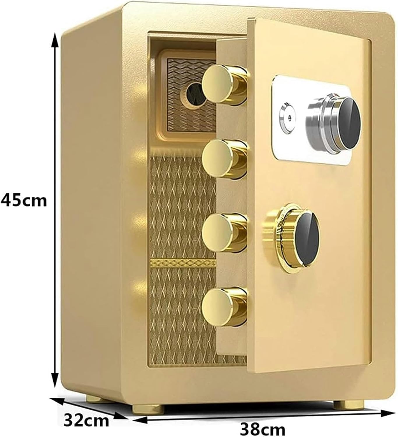 Safes Office,Steel Fireproof,Waterproof and Anti-Theft,Hotel Financial Cash File Cabinet,Family Storage Box,with Foot Pads,Height 40cm/45cm, Black-1 strongbox