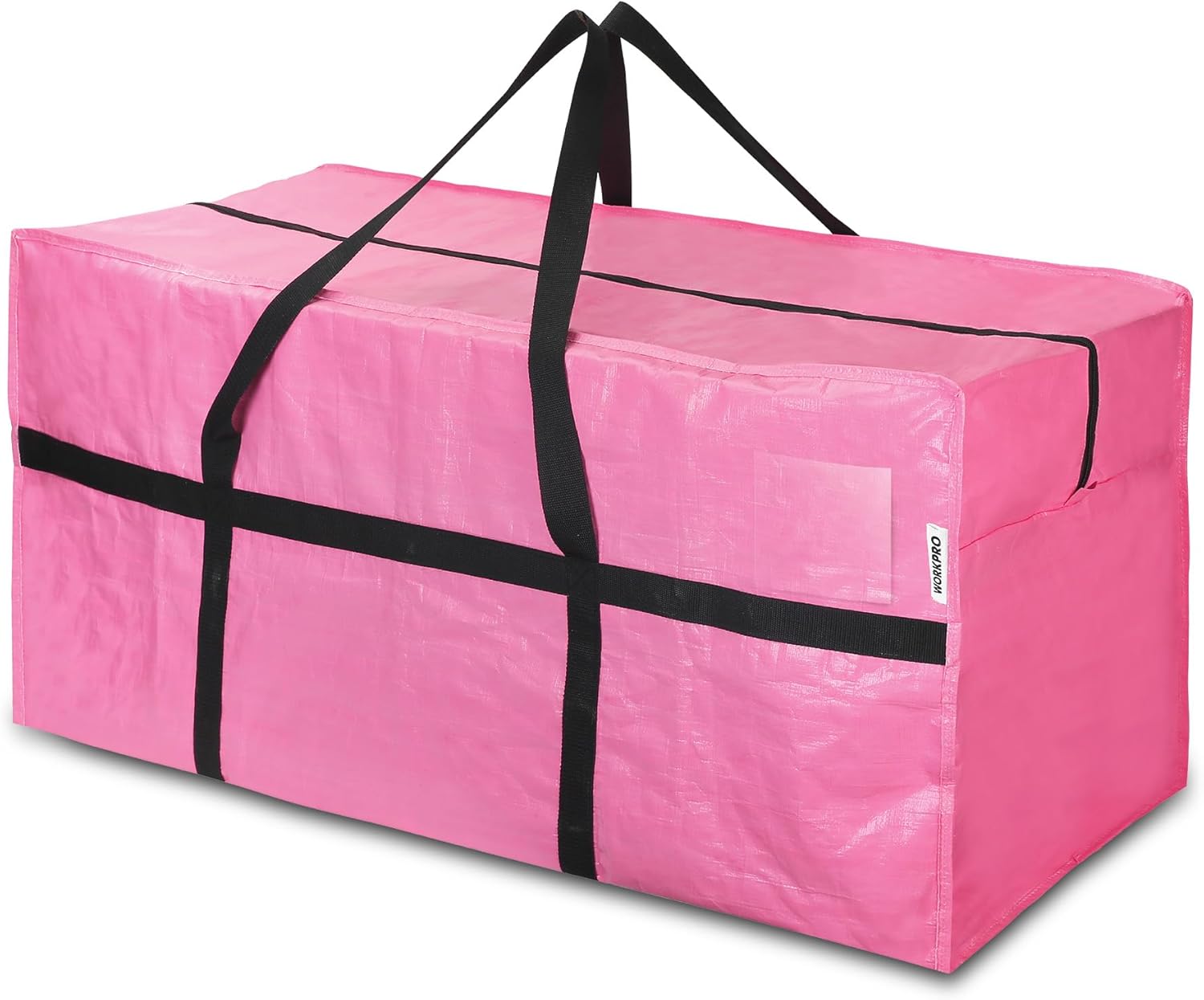 WORKPRO 1 Pack 66 Gallon Extra Large Moving Bag with Zippers, Carry Handles, Heavy-Duty, Water-Resistant Storage Totes for Moving & Space-Saving Organization, Pink - Image 9