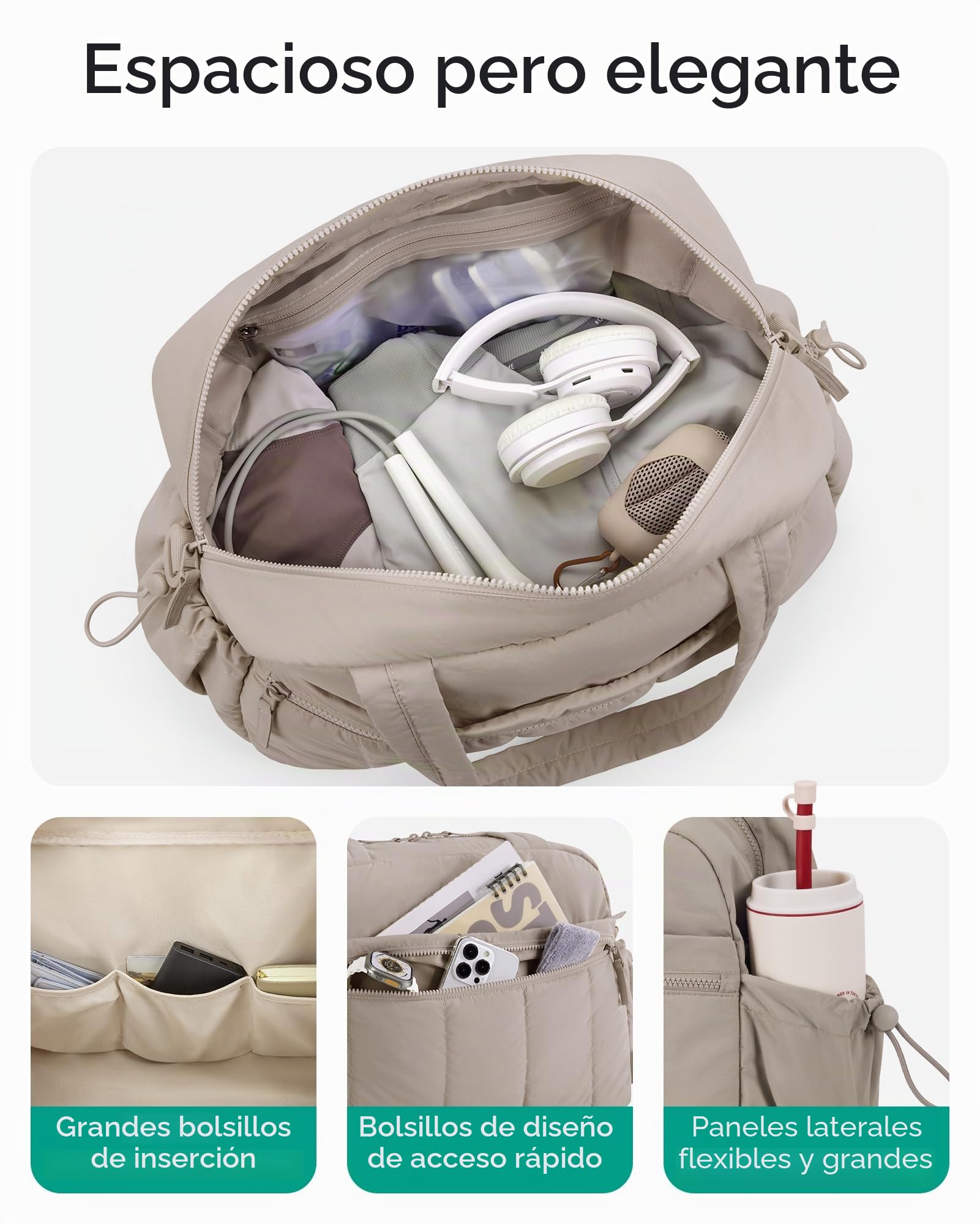BAGSMART Bolsa de Viaje de 24 l Para Mujer, Impermeable, Equipaje de Mano Con PVC Para Gimnasio, Clínica, Hospital, Fitness, Natación