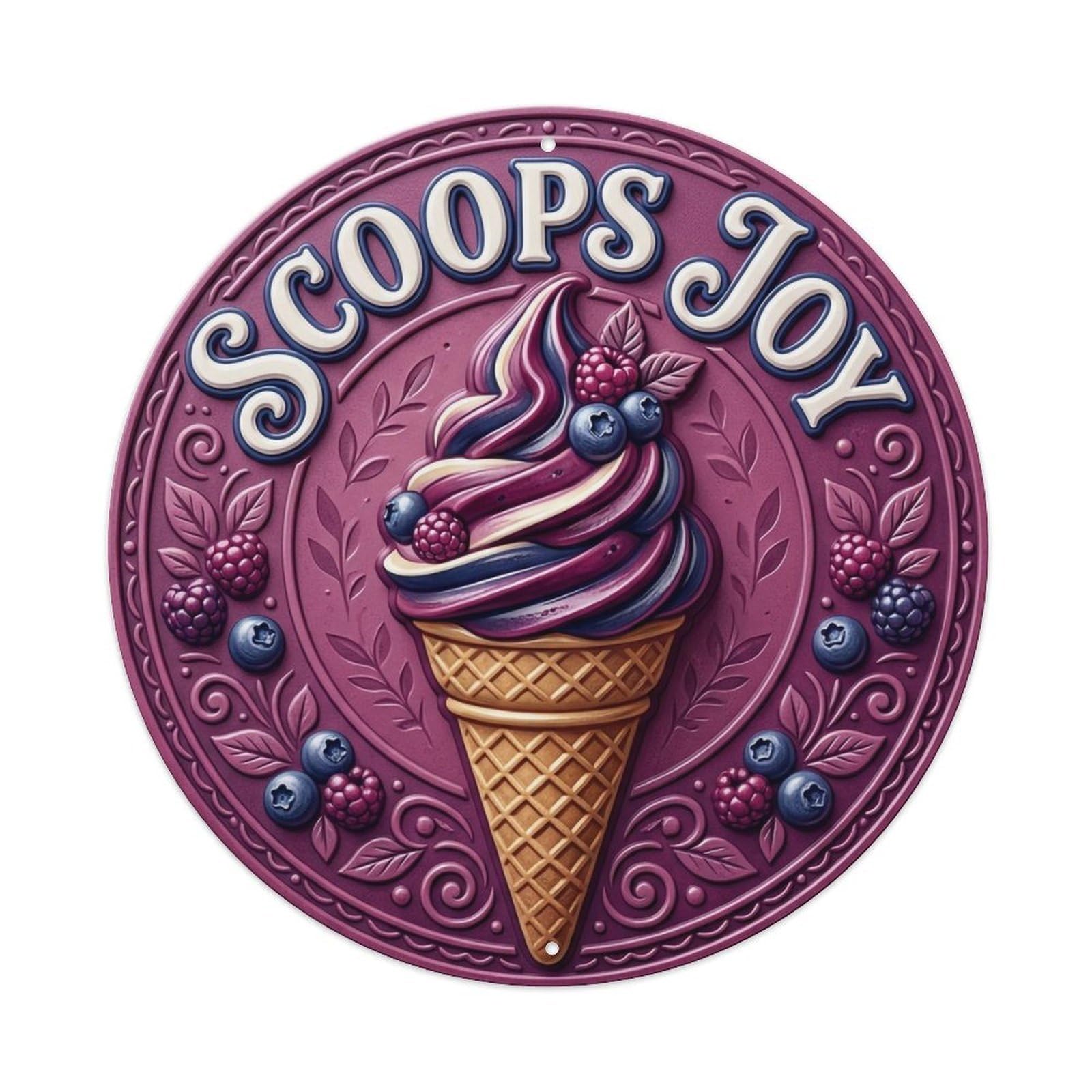 Scoops Joy Dessert Parlor Metal Tin Sign