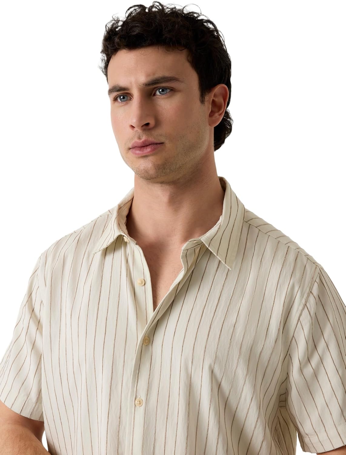 Guess Men's Short Sleeve Redford Stripe Shirt