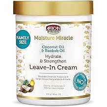 African Pride Moisture Miracle Leave-In Cream with Baobab Oil &amp; Coconut Oil for Coily &amp; Curly Hair, Adds Moisture, Helps Repair &amp; Strengthen, 18 oz