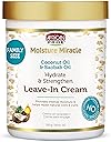 African Pride Moisture Miracle Leave-In Cream with Baobab Oil & Coconut Oil for Coily & Curly Hair, Adds Moisture, Helps Repair & Strengthen, 18 oz