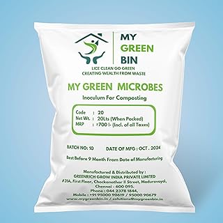 Compost Maker Powder 20L | Organic Waste Decomposer with Microbes for Fast Aerobic Inoculum | Kitchen Waste Composting Powder for Home