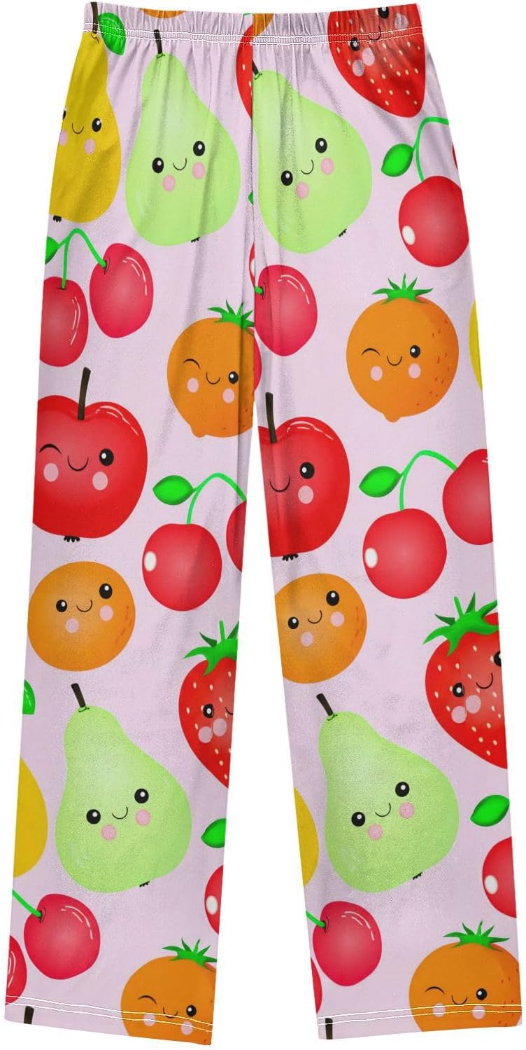 J JOYSAY Cartoon Fruits Collection Pastel Pajamas Pants Soft Long Pajama Bottoms Lounge Sleep Pants Size S-XL