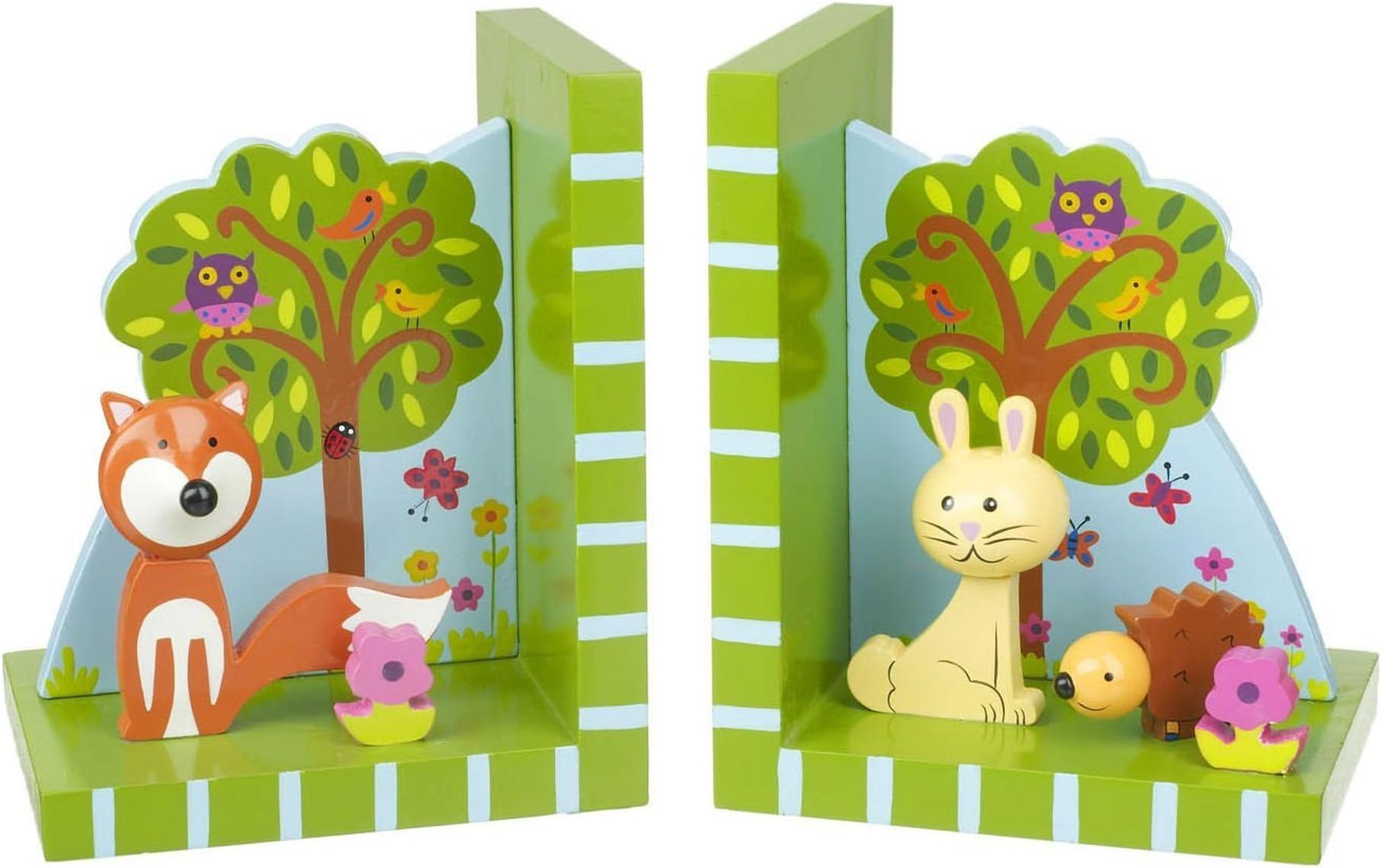 Woodland Friends Wooden Bookends