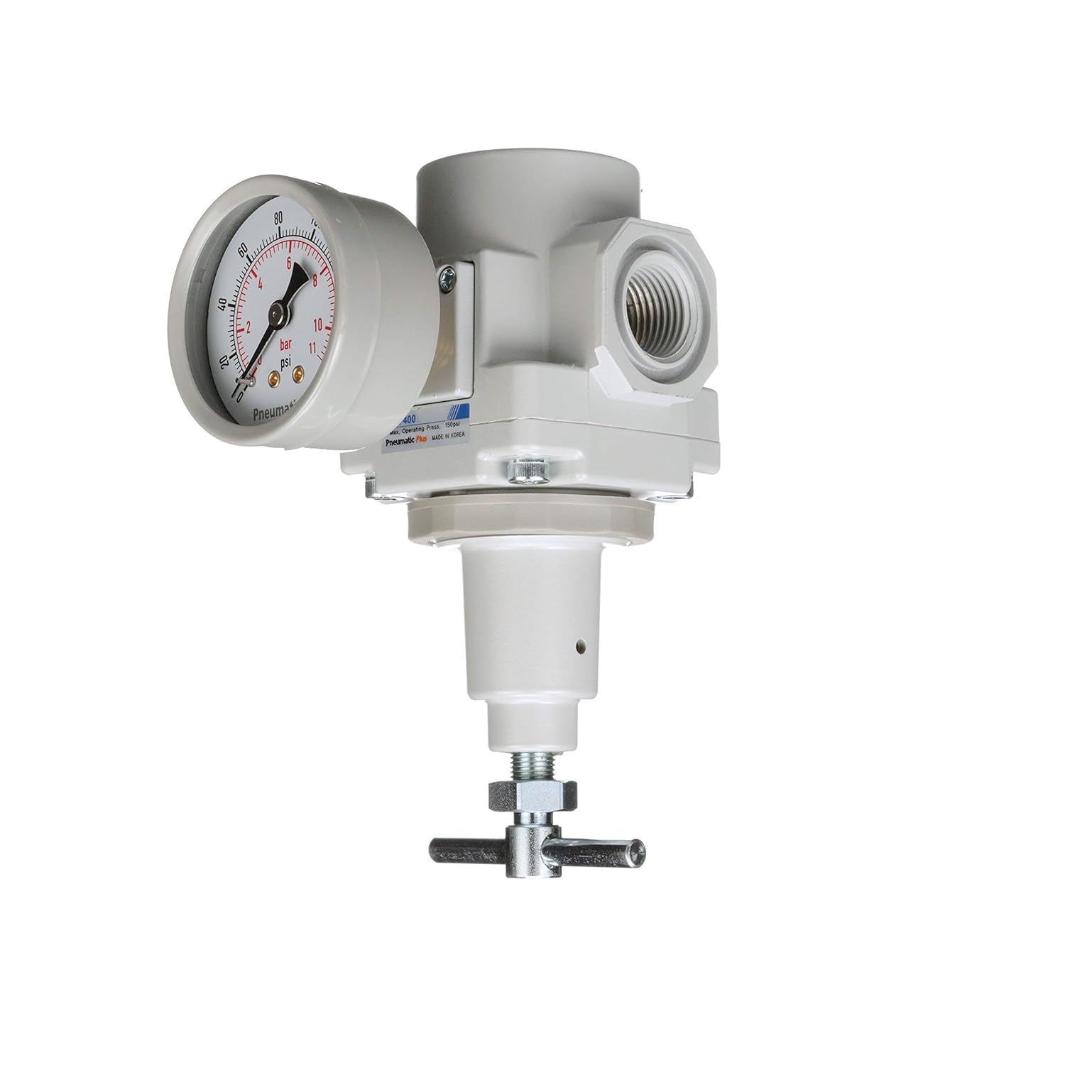 PneumaticPlus SAR400T-N06BG Compressed Air Regulator 3/4" NPT, T-Handle, Gauge & Bracket