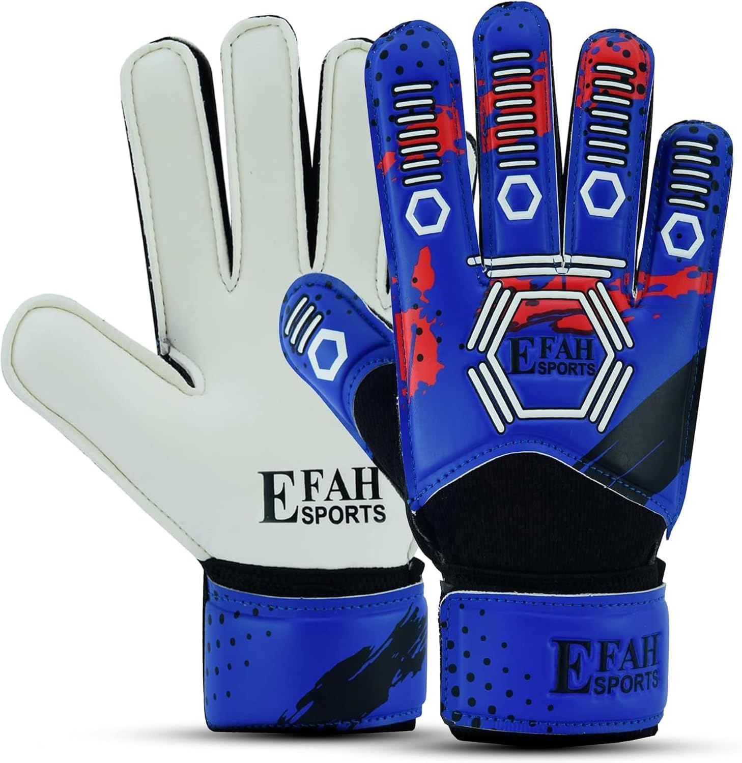 Soccer Goalkeeper Gloves for Kids Boys Children Youth Football Goalie Gloves with Strong Grip Palms (Size 5, Blue/White)