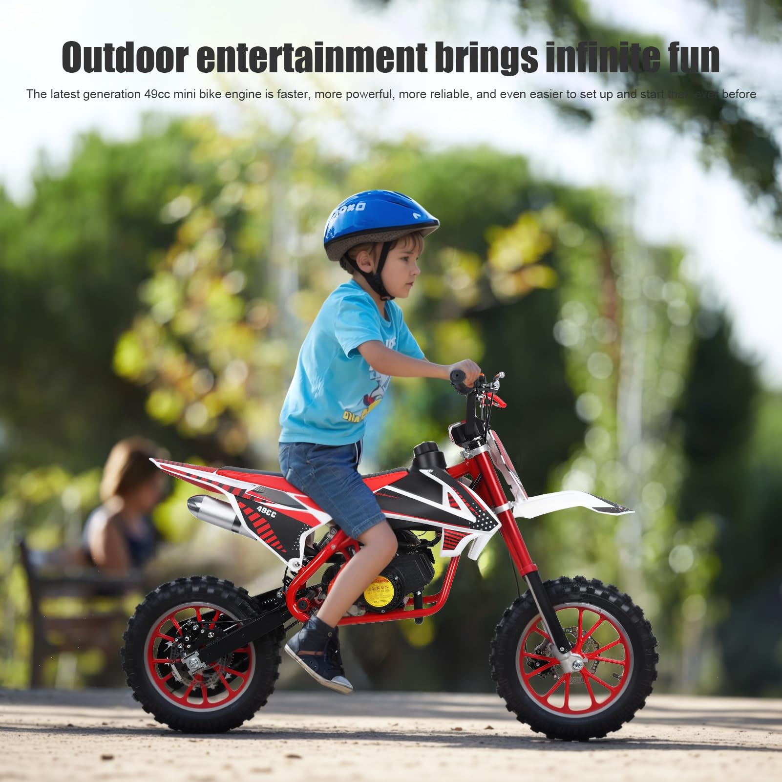 gihusrzx 49cc 2-Stroke Kids Dirt Bike, Mini Bike Mini Motorcycle