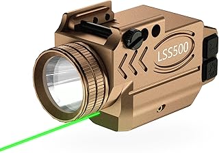 1000 Lumens Pistol Light Green Laser Combo, Aluminum Tactical Weapon Light with Momentary and Strobe Mode, Magnetic USB Rechargeable and Ambidextrous Button, Fits for Picatinny and Compact Rail Mount