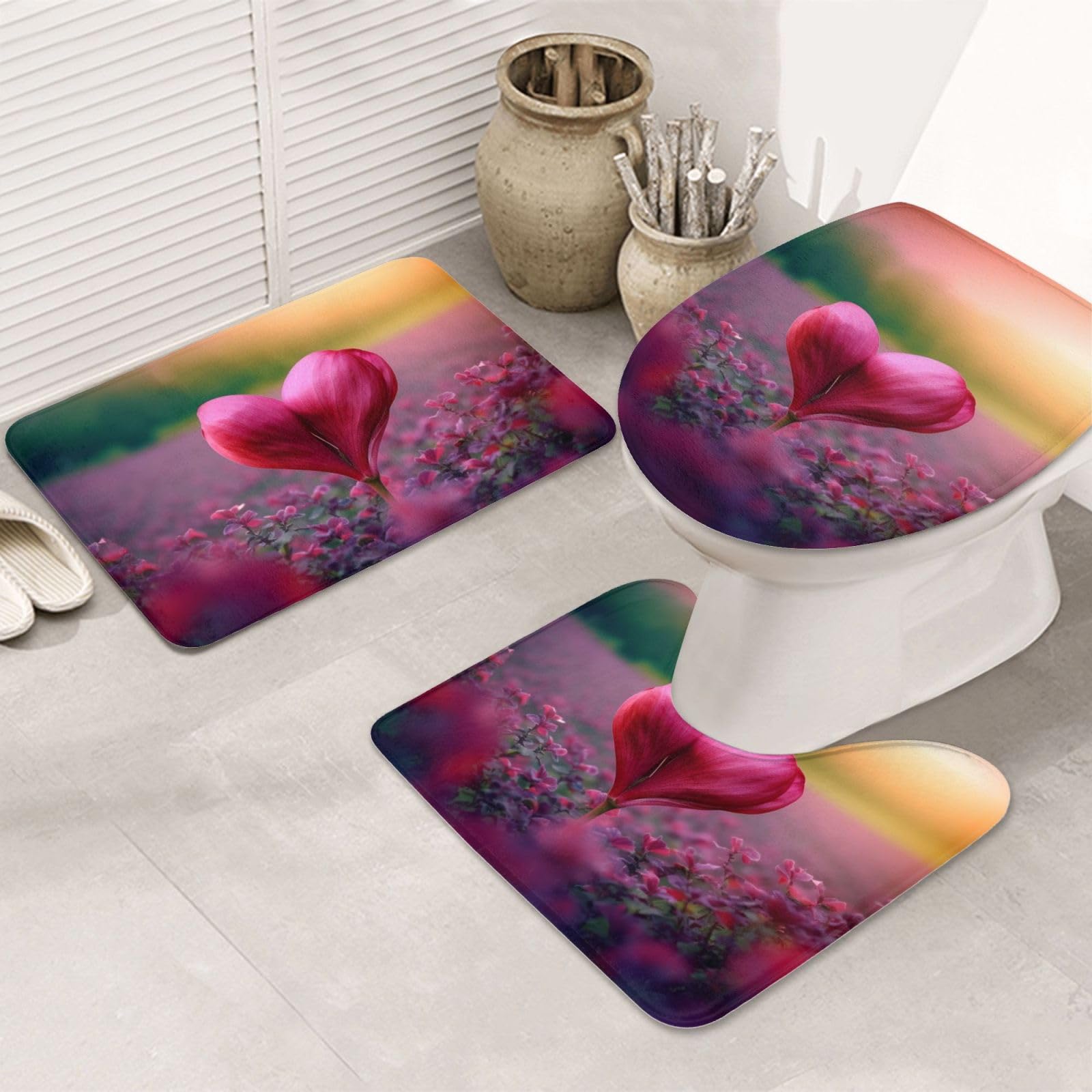 Tapis de bain en flanelle doux pour sortie de douche et WC chaleureux