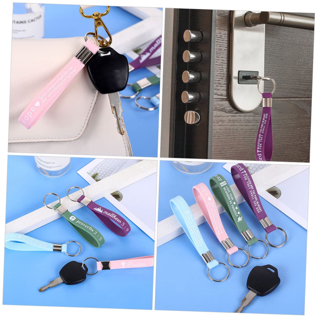 Yardwe 8 Piezas Llavero De La Biblia Llaveros Cristianos Para Mujer s Religiosos De La Biblia Para Mujer Flexible Miss Decoraciones Gel