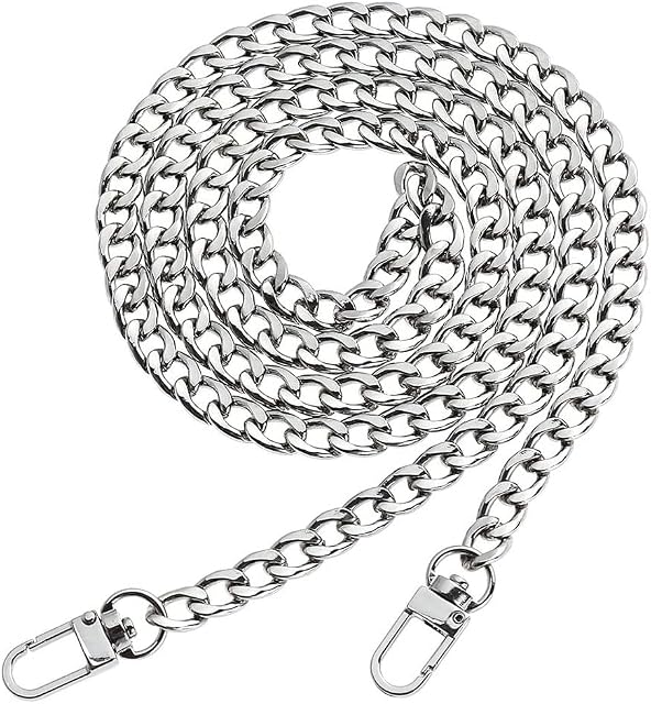HO2NLE Purse Chain Straps 120cm Sliver Handbag Chain Strap with Metal Buckles Chain Shoulder Strap for DIY Purse Handbags Clutch Crossbody Bag Wallet
