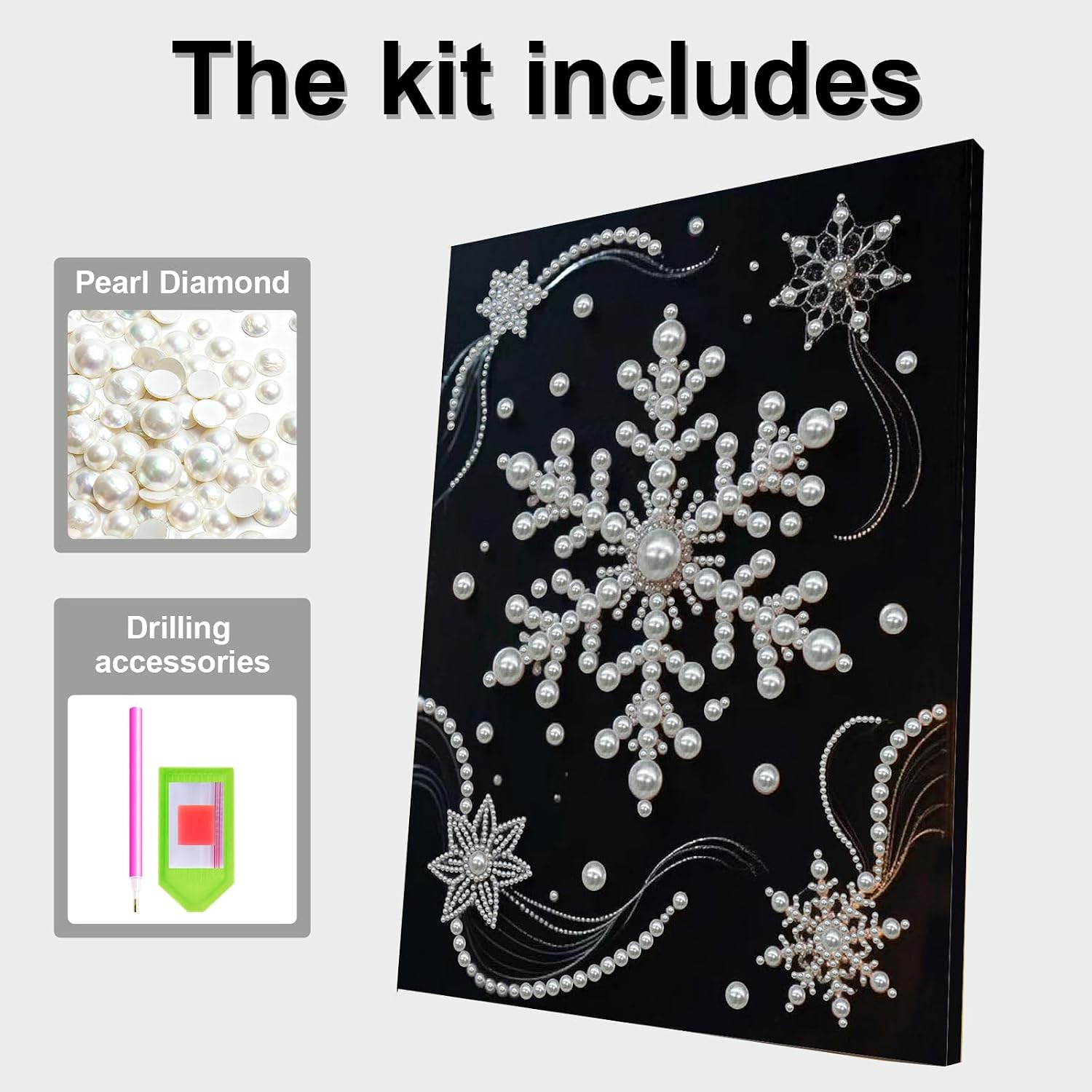 LAKEQUILL DIY Pearl Diamond Art with Frame, 30x40cm Sparkling 5D Full Drill Painting Kit for Adults Beginners, Relaxing Craft Home Wall Decor Unique Gift（Character）