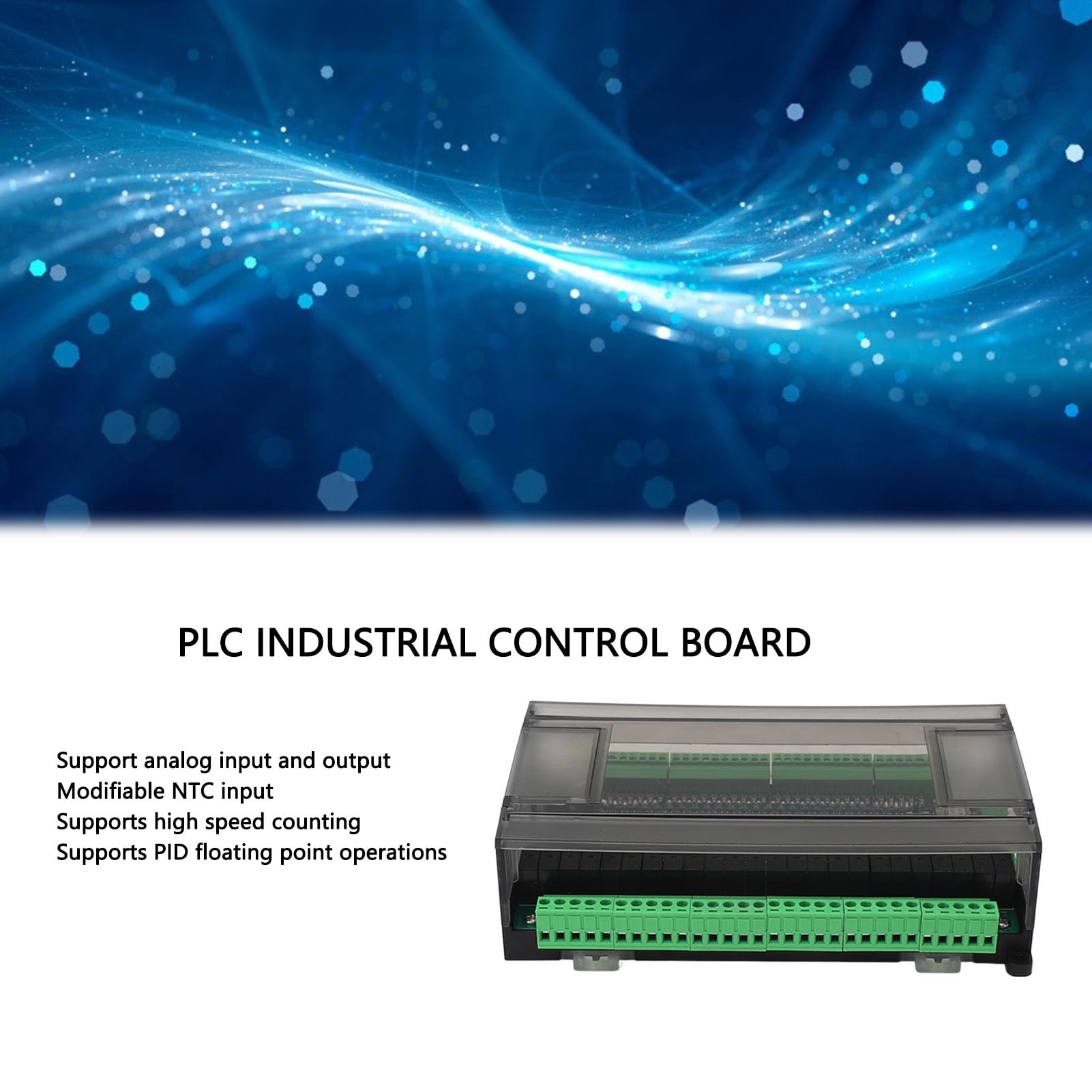 Controlador PLC industrial SustVita DC 24V, módulo controlador lógico FX3U 56MR con 32 entradas 24 salidas, memoria de 8000 pasos, admite texto y pantalla táctil