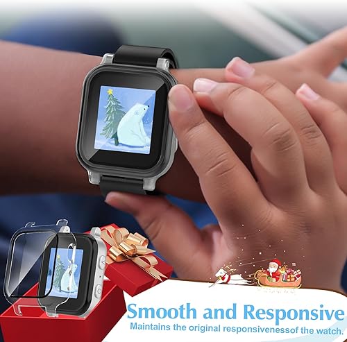 Miniatura 3 de Paquete de 2 fundas protectoras compatibles con Gabb Watch 33e, protector de pantalla, protector de policarbonato duro, vidrio templado integrado