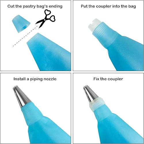Miniatura 4 de Kit de decoración para tartas, 14 unidades, para repostería, bolsas, bolsas de glaseado, suministros de decoración para cupcakes, galletas, macaron,