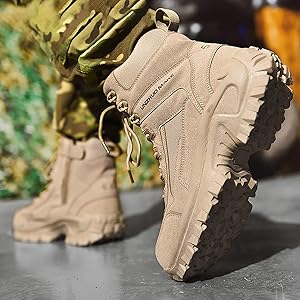 Stivali Desert Militari Uomo - Scarponi Tattici Neri Con Zip Laterale, Ideali Per Trekking E Outdoor - Foto 9