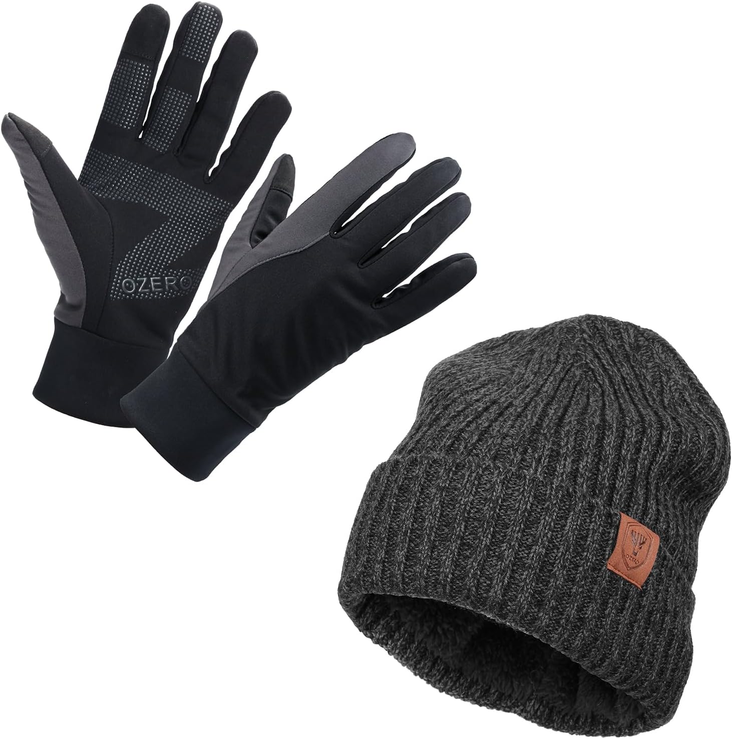 OZERO Winter Touchscreen Gloves and Winter Warm Beanie
