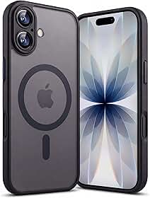 Capa para iPhone 17 Case Premium Magnetica com [Proteção de Câmera] Capinha [Ultra Slim] Translucida Fosca, Compatível com MagSafe, e Anti Impacto (Preto)