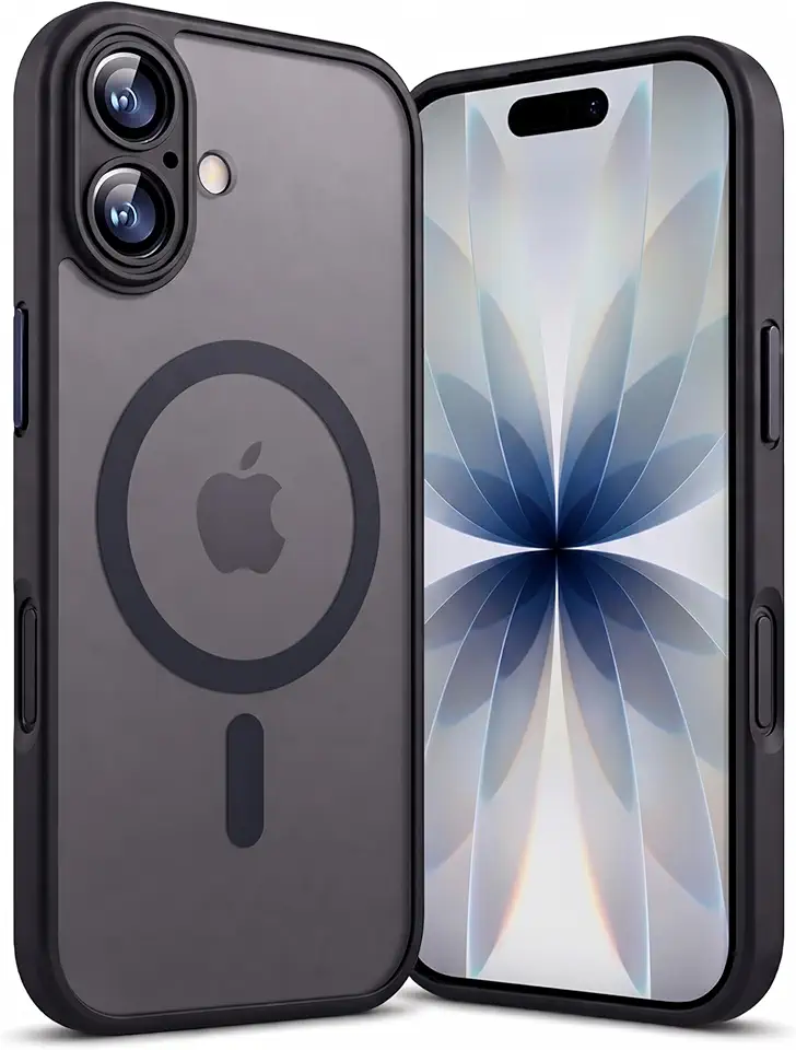 Capa para iPhone 17 Case Premium Magnetica com [Proteção de Câmera] Capinha [Ultra Slim] Translucida Fosca, Compatível com MagSafe, e Anti Impacto (Preto)