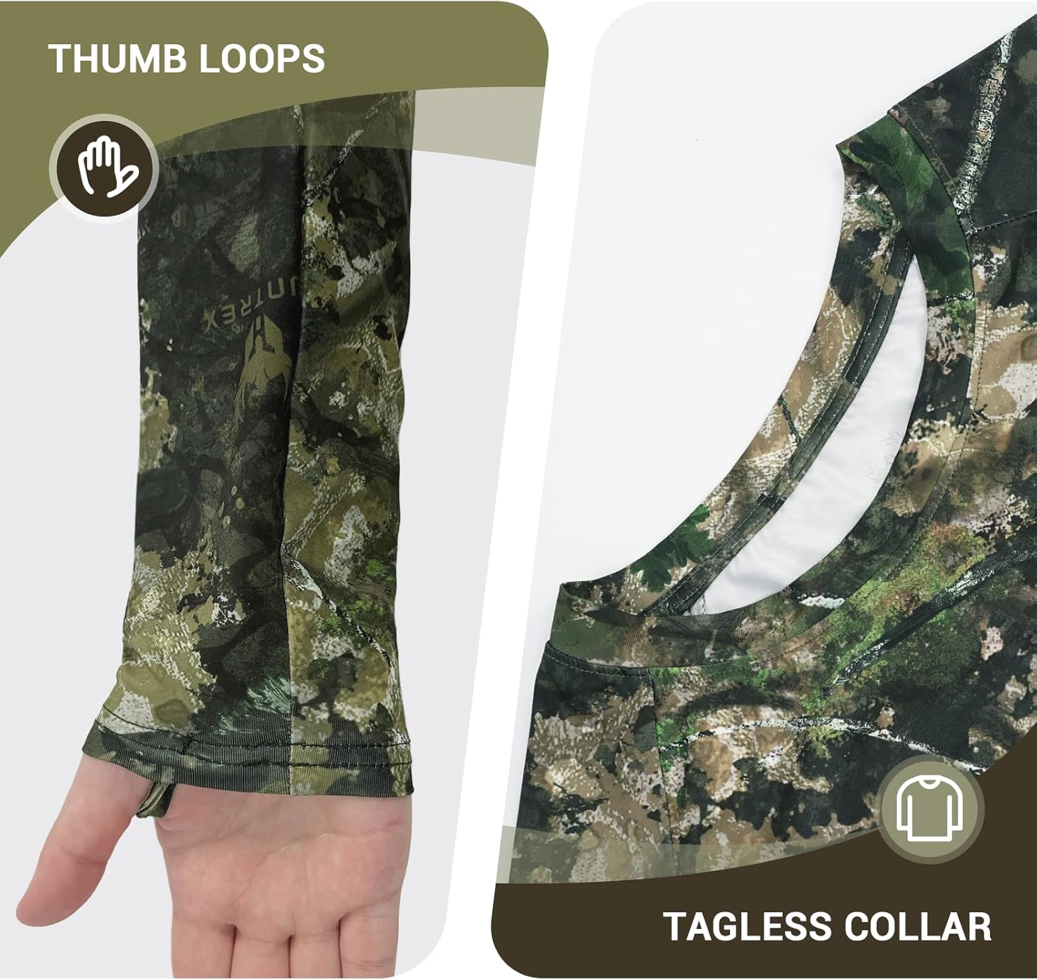 Women’s Camo Hunting Shirt, Long Sleeve UPF 50+ Quick Dry Breathable Tee for Deer Turkey Hunting