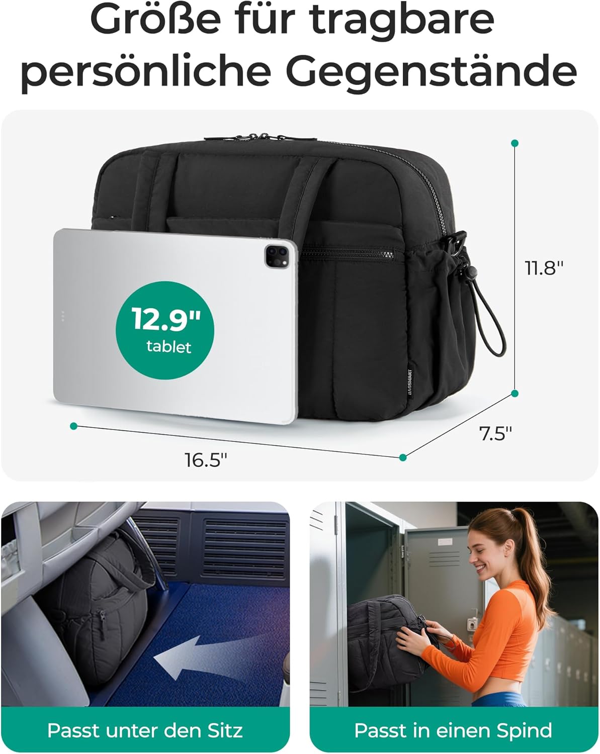 Borsa Sportiva BAGSMART 24L Impermeabile - Con Scomparto Bagnato, Per Viaggio, Palestra, Ospedale - Foto 2