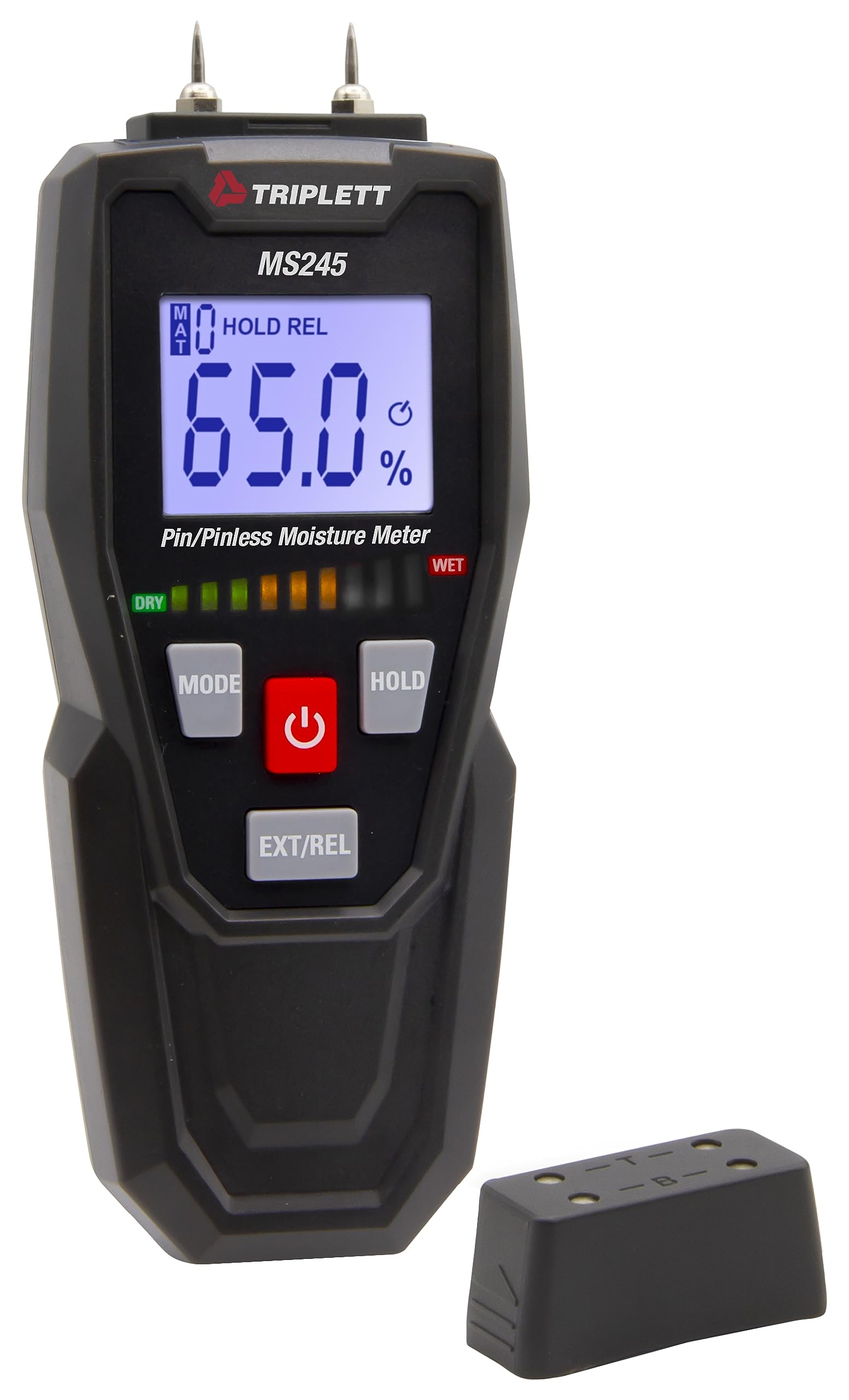 Triplett MS245 Pin/Pinless Moisture Meter for Wood and Building Materials with Audible Indicator
