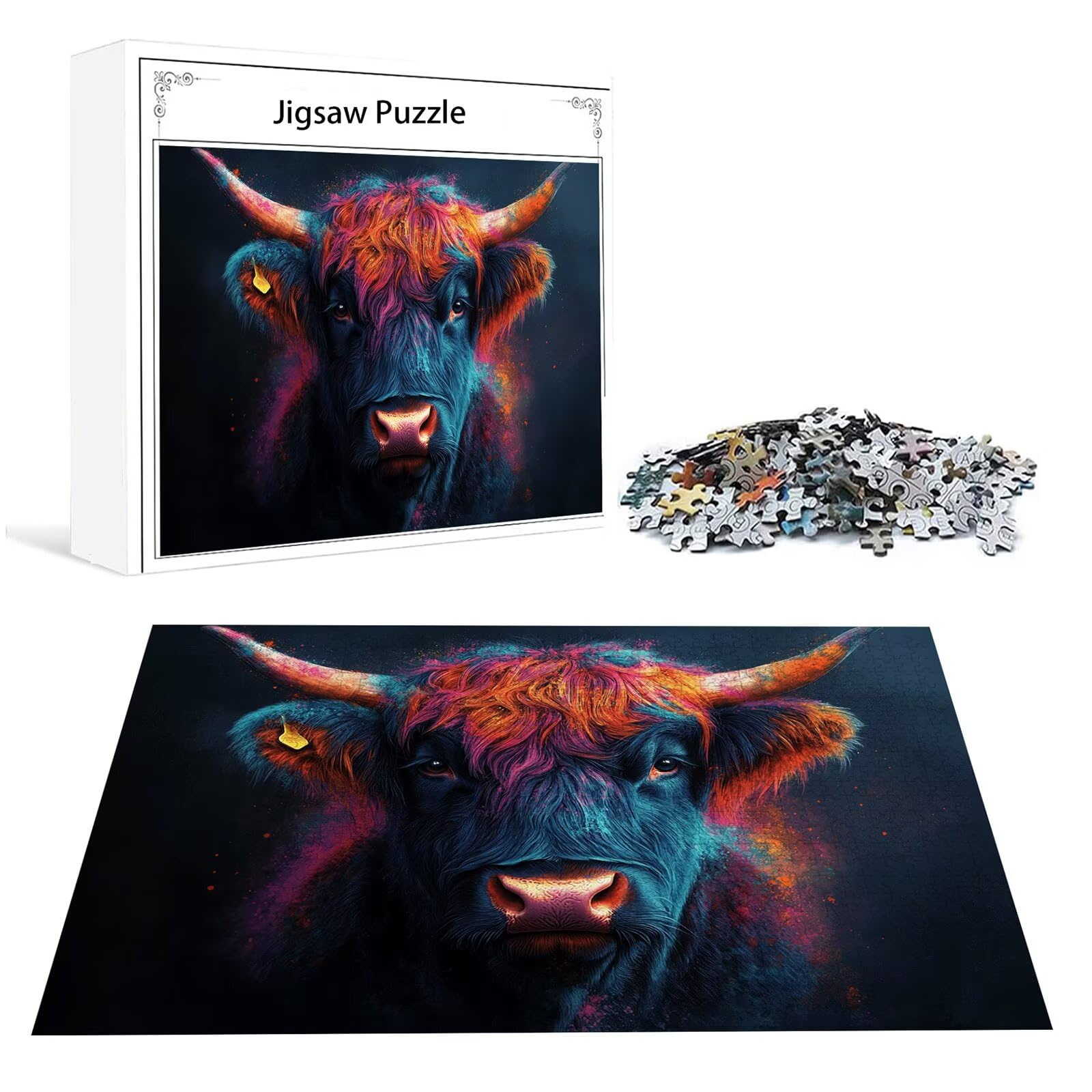 Ochse Puzzle 3000 Teile Erwachsene Klassische Puzzles Tier Jigsaw Anspruchsvoll Impossible Schwer Pädagogisches Spielzeug Kinder Holzpuzzlem Groß Puzzlespiel Geeignet für alle Altersgruppen P-471