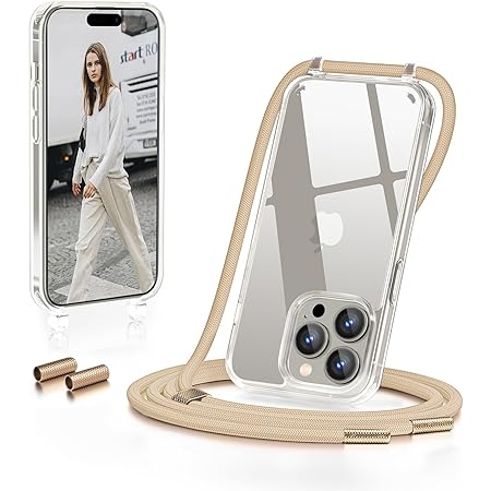Custodia Trasparente Con Laccio Per IPhone 15 Pro - Silicone Sottile Con Magnete E Collana - Foto 8