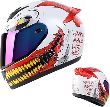 Amazon Co Jp バイクヘルメット フルフェイスヘルメット オートバイヘルメット メンズ レディース シールド付き ユニセックス Bluetooth対応可能 日焼け止め 紫外線防止 レンズ色選択可能 スポイラーテール 超軽量 耐衝撃 多色選択可能 Dot規格 ctcl 車 バイク