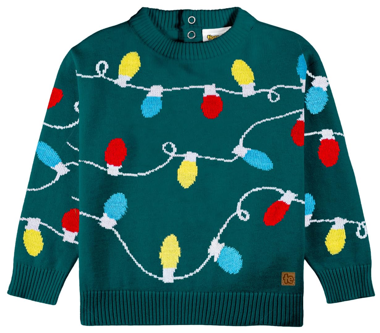 Tipsy Elves Christmas Sweaters for Babies and Toddlers - Cute and Tacky Holiday Pullover - Baby Toddler Green Christmas Lights Ugly Christmas Sweater Size 3T