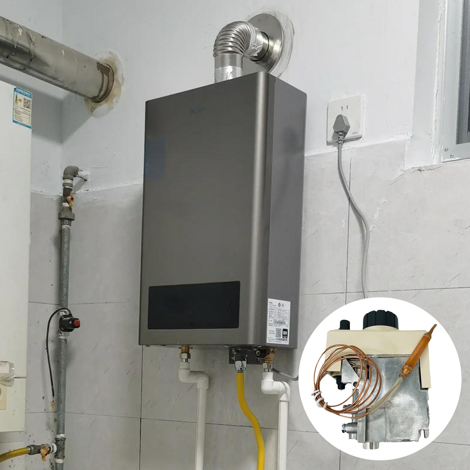Termostato multifunzionale delle valvole del gas di combinazione adatto a scaldabagni del gas con controllo preciso della temperatura 40-90℃