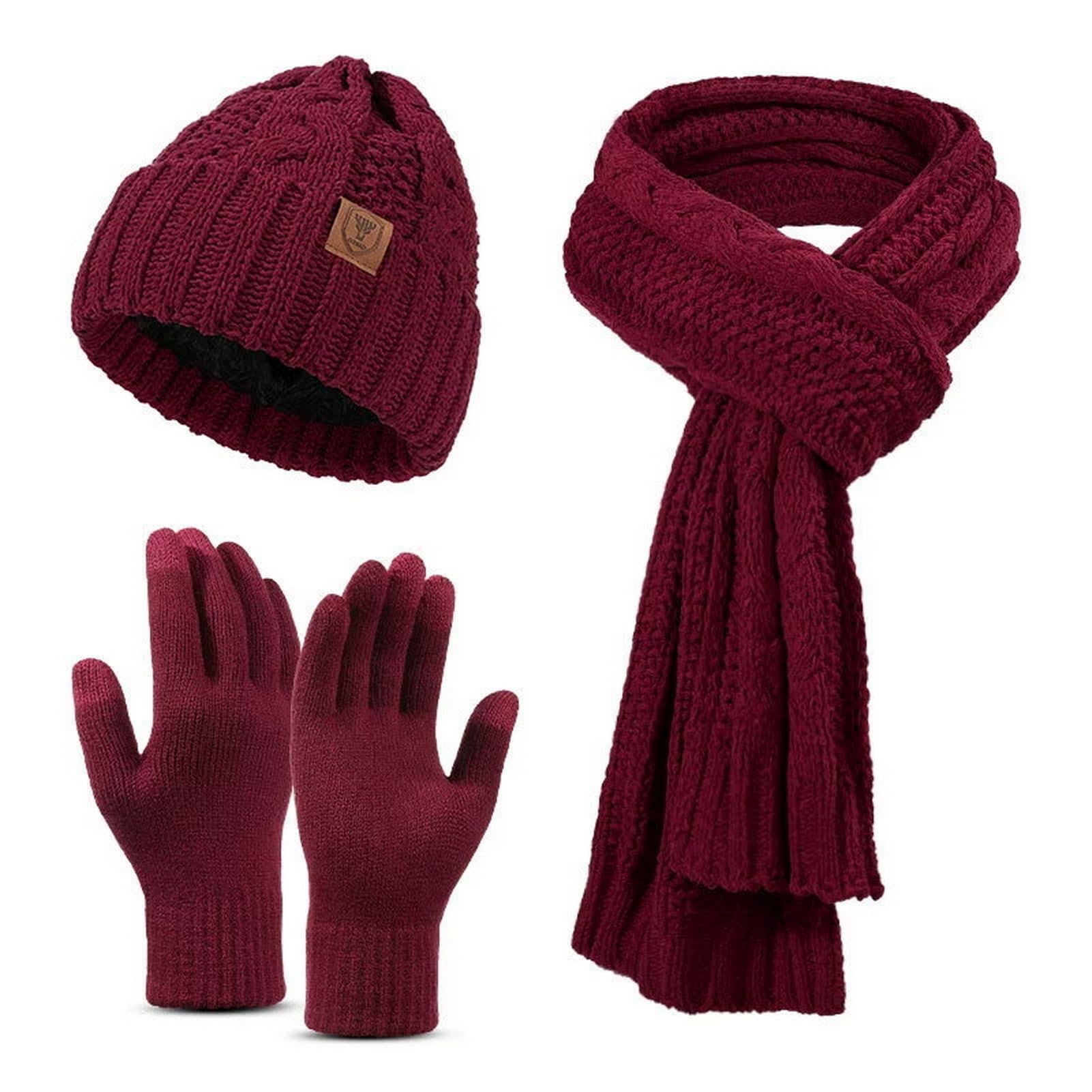 GIBZ Damen Mütze Schal & Handschuhen für Winter mit Fleece