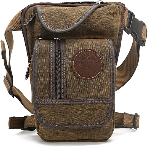 Miniatura 2 de Hebetag Bolsa de lona para piernas al aire libre para hombres y mujeres táctica militar motocicleta ciclismo multi-bolsillo cintura riñonera bolsa