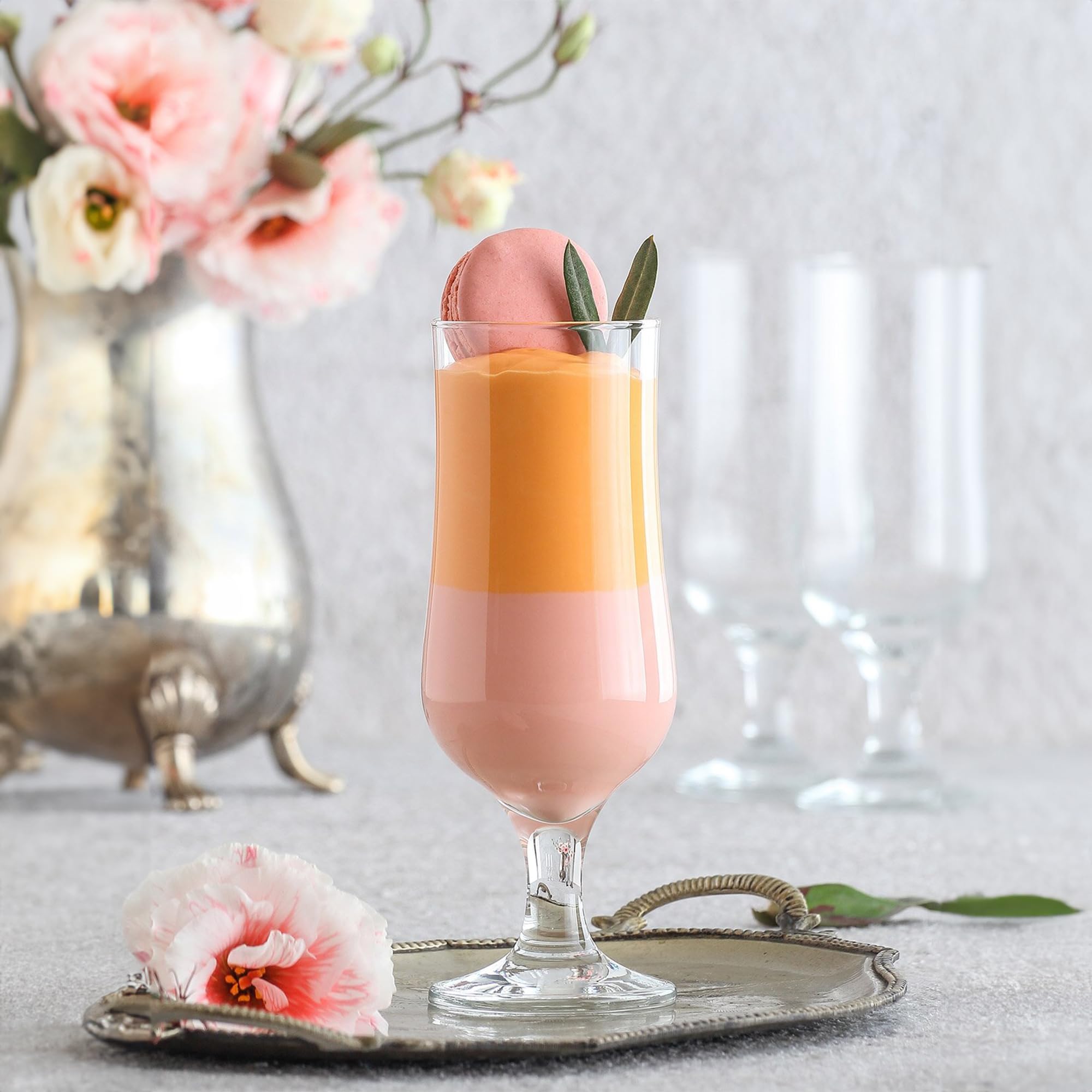 NORDIC SCHILLER Bicchieri da Cocktail Set 6, 385ml 100% SENZA PIOMBO Bicchieri da Caffè Freddo, Frappé Bicchieri per Pina Colada, Bicchiere per Hurricane