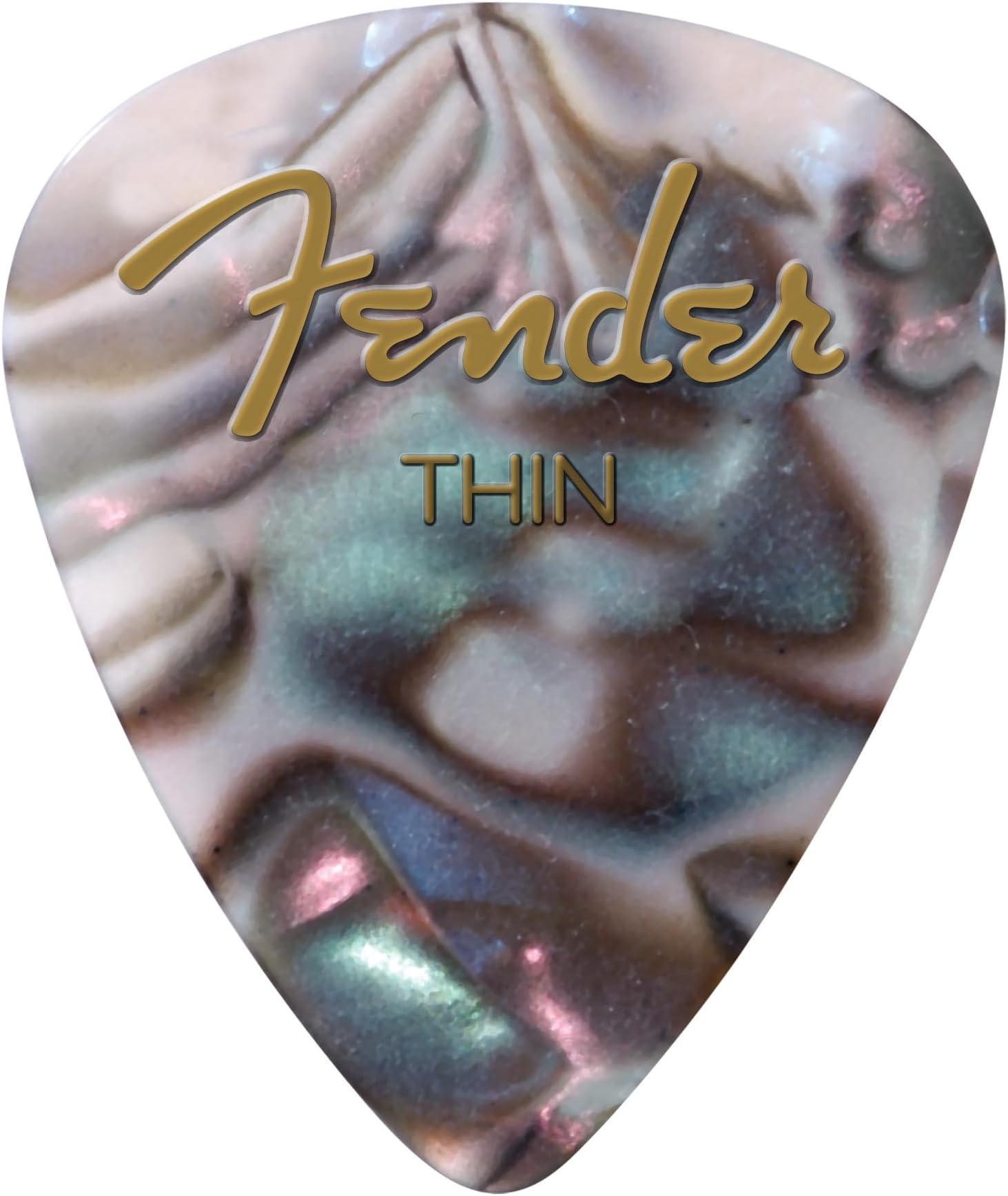 Fender Premium Celluloid Guitar Picks 351 Shape, Abalone, Thin, 12-Pack