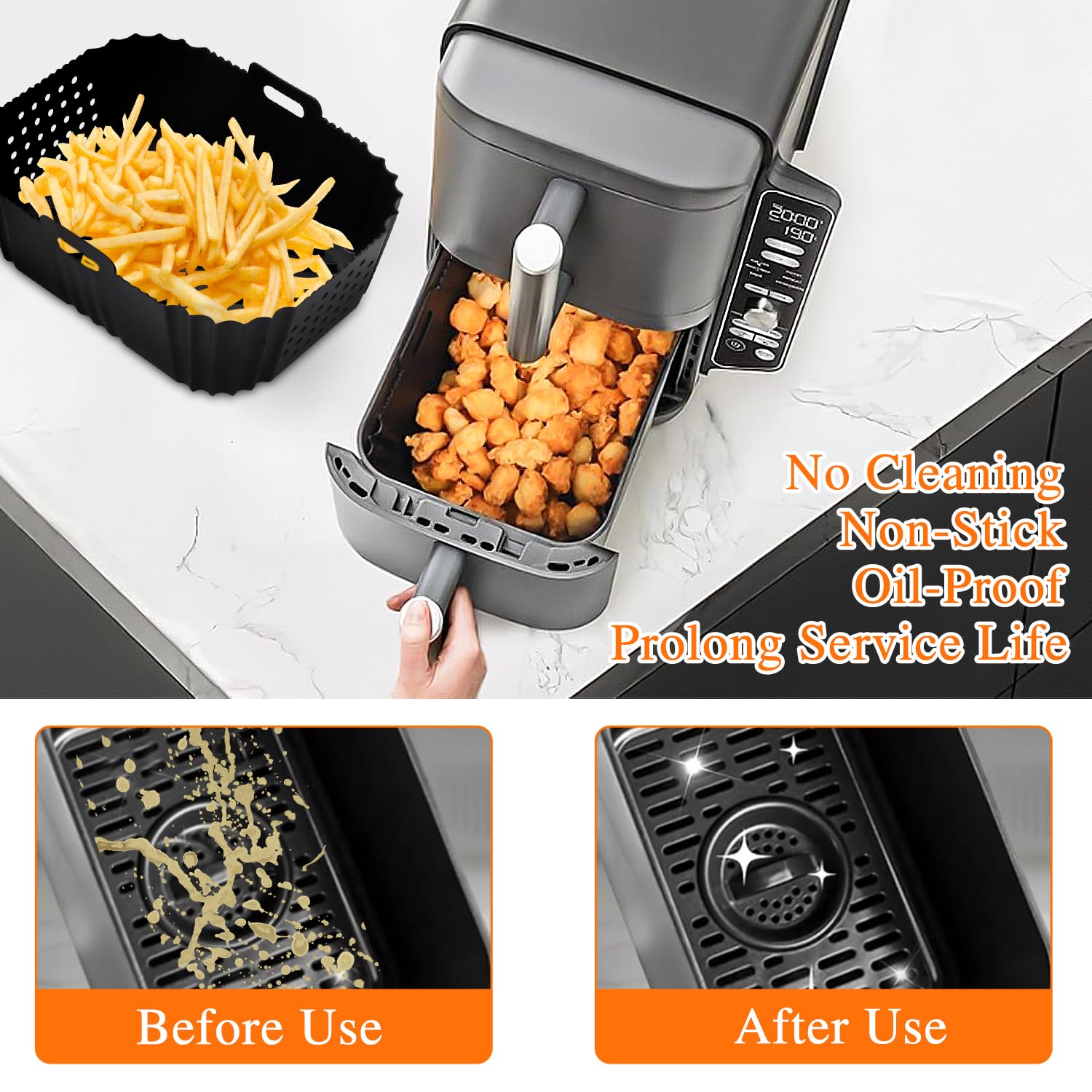 Akcesoria Airfryer do frytkownicy Ninja Double Stack XL SL400EU, akcesoria do frytkownicy na gorące powietrze Ninja, silikonowa forma do Foodi Max, Dual Zone AF400EU, AF300EU, 7,6, 9,5 l, akcesoria do