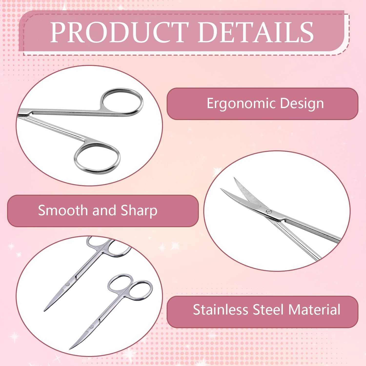 2 PièCes Ciseaux à Cuticules, Ciseauxs Ongles Professionnels Ciseaux Ongles Extra Tranchants Coupe-Cuticules Professionnel Extra Fins Pour Manucure PéDicure Ciseauxs à Sourcils Pour PéDicure Beauté