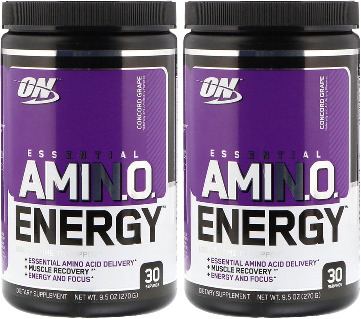 Optimum Nutrition, (2 Pack Essential Amin.O. Energy, Concord Grape, 9.5 oz (270 g)